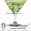 Copa Martini Hilo Jalado bicolor Verde Jade y Amarillo (pie cristal) Artesanias de Vidrio Soplado Fino - Blown Glass Martini Cup Handmade Copa Martini Hilo Jalado bicolor Verde Jade y Amarillo (pie cristal) Artesanias de Vidrio Soplado Fino - Blown Glass Martini Cup Handmade
