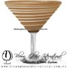 Copa Martini solido y espiral de color opalino Ámbar y blanco, Artesanal de Vidrio Soplado - Blown Glass Martini Cup Handmade