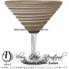 Copa Martini solido y espiral de color opalino Chocolate y blanco, Artesanal de Vidrio Soplado - Blown Glass Martini Cup Handmade