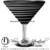 Copa Martini solido y espiral de color opalino Negro y blanco, Artesanal de Vidrio Soplado - Blown Glass Martini Cup Handmade