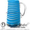 Jarra Lechera color Opalino Sólido Espiral Blanco, Azul Aguamarina, Artesanías de Vidrio Soplado - Blown Glass Pitchar jar of milk handmade