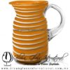 Jarra Cilíndrica Cuello Opalino Sólido Espiral Blanco, Color Naranja, Artesanías de Vidrio Soplado - Blown Glass Pitchar Glass Jar of water handmade