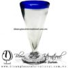 Copa Cónica Cervecera Borde de color Azul Cobalto (pie cristal), Artesanías de Vidrio Soplado - Blown Glass Cup Handmade Copa Cónica Cervecera Borde de color Azul Cobalto (pie cristal), Artesanías de Vidrio Soplado - Blown Glass Cup Handmade