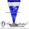 Copa Cónica Cervecera Borde y Pintas Inferior de color Azul Cobalto (pie cristal), Artesanías de Vidrio Soplado - Blown Glass Cup Handmade