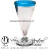 Copa Cónica Cervecera Borde de color Azul Aguamarina (pie cristal), Artesanías de Vidrio Soplado - Blown Glass Cup Handmade Copa Cónica Cervecera Borde de color Azul Aguamarina (pie cristal), Artesanías de Vidrio Soplado - Blown Glass Cup Handmade