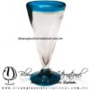 Copa Cónica Cervecera Borde y Pie de color Aguamarina, Artesanías de Vidrio Soplado - Blown Glass Cup Handmade Copa Cónica Cervecera Borde y Pie de color Aguamarina, Artesanías de Vidrio Soplado - Blown Glass Cup Handmade