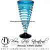 Copa Cónica Cervecera Espiral borde y Pie de color Aguamarina, Artesanías de Vidrio Soplado - Blown Glass Cup Handmade Copa Cónica Cervecera Espiral borde y Pie de color Aguamarina, Artesanías de Vidrio Soplado - Blown Glass Cup Handmade