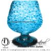 Copa Coñac Granizado y Pie de Color Azul Aguamarina, Artesanías de Vidrio Soplado - Blown Glass Cognac Cup Handmade Copa Coñac Granizado y Pie de Color Azul Aguamarina, Artesanías de Vidrio Soplado - Blown Glass Cognac Cup Handmade
