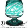 Copa Coñac Borde Hilo Jalado y Pie de Color Azul Teal (Turquesa), Artesanías de Vidrio Soplado - Blown Glass Cognac Cup Handmade