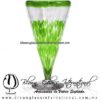 Copa Cónica Cervecera Borde y Pintas Inferior de color Verde Lima (pie cristal), Artesanías de Vidrio Soplado - Blown Glass Cup Handmade