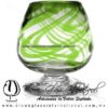Copa Coñac Borde e Hilo Jalado de Color Verde Lima y Pie Cristal, Blown Glass Cognac Cup Handmade