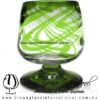 Copa Coñac Borde Hilo Jalado y Pie de Color Verde lima, Artesanías de Vidrio Soplado - Blown Glass Cognac Cup Handmade