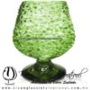 Copa Coñac Granizado y Pie de Color Verde Lima, Artesanías de Vidrio Soplado - Blown Glass Cognac Cup Handmade Copa Coñac Granizado y Pie de Color Verde Lima, Artesanías de Vidrio Soplado - Blown Glass Cognac Cup Handmade