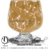 15-0006-2-2432-0000 Copa Coñac Pintas de color Ámbar, Pie Cristal - Blown Glass Cognac Cup Handmade