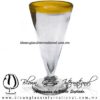 Copa Cónica Cervecera Borde de color Ámbar (pie cristal), Artesanías de Vidrio Soplado - Blown Glass Cup Handmade Copa Cónica Cervecera Borde de color Ámbar (pie cristal), Artesanías de Vidrio Soplado - Blown Glass Cup Handmade
