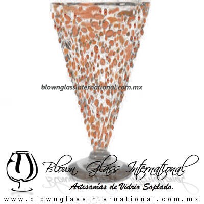 Copa Cónica Cervecera Granizado de color Ámbar (pie cristal), Artesanías de Vidrio Soplado - Blown Glass Cup Handmade Copa Cónica Cervecera Granizado de color Ámbar (pie cristal), Artesanías de Vidrio Soplado - Blown Glass Cup Handmade