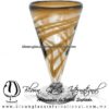 Copa Cónica Cervecera Hilo Jalado y Borde de color Ámbar (pie cristal), Artesanías de Vidrio Soplado - Blown Glass Cup Handmade Copa Cónica Cervecera Hilo Jalado y Borde de color Ámbar (pie cristal), Artesanías de Vidrio Soplado - Blown Glass Cup Handmade