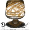 Copa Coñac Borde Hilo Jalado y Pie de Color Ámbar, Artesanías de Vidrio Soplado - Blown Glass Cognac Cup Handmade