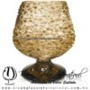 Copa Coñac Granizado y Pie de Color Ámbar, Artesanías de Vidrio Soplado - Blown Glass Cognac Cup Handmade Copa Coñac Granizado y Pie de Color Ámbar, Artesanías de Vidrio Soplado - Blown Glass Cognac Cup Handmade