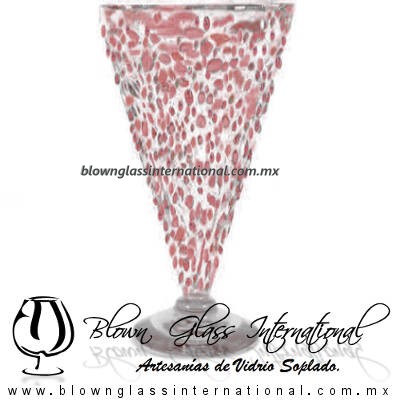 Copa Cónica Cervecera Granizado de color Amatista (pie cristal), Artesanías de Vidrio Soplado - Blown Glass Cup Handmade Copa Cónica Cervecera Granizado de color Amatista (pie cristal), Artesanías de Vidrio Soplado - Blown Glass Cup Handmade