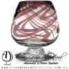 Copa Coñac Borde e Hilo Jalado de Color Amatista y Pie Cristal, Blown Glass Cognac Cup Handmade