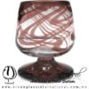 Copa Coñac Borde Hilo Jalado y Pie de Color Amatista, Artesanías de Vidrio Soplado - Blown Glass Cognac Cup Handmade