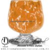Copa Coñac Pintas de color Naranja, Pie Cristal - Blown Glass Cognac Cup Handmade Copa Coñac Pintas de color Naranja, Pie Cristal - Blown Glass Cognac Cup Handmade