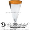 Copa Cónica Cervecera Borde de color Naranja (pie cristal), Artesanías de Vidrio Soplado - Blown Glass Cup Handmade Copa Cónica Cervecera Borde de color Naranja (pie cristal), Artesanías de Vidrio Soplado - Blown Glass Cup Handmade
