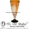 Copa Cónica Cervecera Espiral borde y Pie de color Naranja, Artesanías de Vidrio Soplado - Blown Glass Cup Handmade Copa Cónica Cervecera Espiral borde y Pie de color Naranja, Artesanías de Vidrio Soplado - Blown Glass Cup Handmade