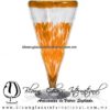 Copa Cónica Cervecera Borde y Pintas Inferior de color Naranja (pie cristal), Artesanías de Vidrio Soplado - Blown Glass Cup Handmade