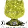 Copa Coñac Pintas y Pie de Color Amarillo, Artesanías de Vidrio Soplado - Blown Glass Cognac Cup Glass Handmade Copa Coñac Pintas y Pie de Color Amarillo, Artesanías de Vidrio Soplado - Blown Glass Cognac Cup Glass Handmade