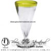 Copa Cónica Cervecera Borde de color Amarillo (pie cristal), Artesanías de Vidrio Soplado - Blown Glass Cup Handmade Copa Cónica Cervecera Borde de color Amarillo (pie cristal), Artesanías de Vidrio Soplado - Blown Glass Cup Handmade