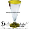 Copa Cónica Cervecera Borde y Pie de color Amarillo, Artesanías de Vidrio Soplado - Blown Glass Cup Handmade Copa Cónica Cervecera Borde y Pie de color Amarillo, Artesanías de Vidrio Soplado - Blown Glass Cup Handmade
