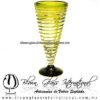 Copa Cónica Cervecera Espiral borde y Pie de color Amarillo, Artesanías de Vidrio Soplado - Blown Glass Cup Handmade Copa Cónica Cervecera Espiral borde y Pie de color Amarillo, Artesanías de Vidrio Soplado - Blown Glass Cup Handmade