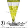 Copa Cónica Cervecera Borde y Pintas Inferior de color Amarillo (pie cristal), Artesanías de Vidrio Soplado - Blown Glass Cup Handmade