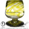 Copa Coñac Borde Hilo Jalado y Pie de Color Amarillo, Artesanías de Vidrio Soplado - Blown Glass Cognac Cup Handmade