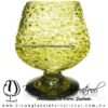 Copa Coñac Granizado y Pie de Color Amarillo, Artesanías de Vidrio Soplado - Blown Glass Cognac Cup Handmade Copa Coñac Granizado y Pie de Color Amarillo, Artesanías de Vidrio Soplado - Blown Glass Cognac Cup Handmade
