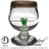 Copa Coñac Maguey Verde y Borde de color Chocolate, Artesanías de Vidrio Soplado - Blown Glass Cognac Cup Handmade