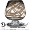 Copa Coñac Borde e Hilo Jalado de Color Chocolate y Pie Cristal, Blown Glass Cognac Cup Handmade