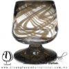 Copa Coñac Borde Hilo Jalado y Pie de Color Chocolate, Artesanías de Vidrio Soplado - Blown Glass Cognac Cup Handmade