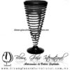 Copa Cónica Cervecera Espiral borde y Pie de color Negro, Artesanías de Vidrio Soplado - Blown Glass Cup Handmade Copa Cónica Cervecera Espiral borde y Pie de color Negro, Artesanías de Vidrio Soplado - Blown Glass Cup Handmade