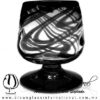 Copa Coñac Borde Hilo Jalado y Pie de Color negro, Artesanías de Vidrio Soplado - Blown Glass Cognac Cup Handmade