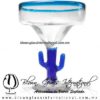 Copa Margarita Yulin Cactus Azul Borde de Color Aguamarina, Artesanías de Vidrio Soplado - Blown Glass Margarita Cup Handmade Copa Margarita Yulin Cactus Azul Borde de Color Aguamarina, Artesanías de Vidrio Soplado - Blown Glass Margarita Cup Handmade