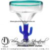 Copa Margarita Yulin Cactus Azul Borde de Color Azul Teal (Turquesa), Artesanías de Vidrio Soplado - Blown Glass Margarita Cup Handmade Copa Margarita Yulin Cactus Azul Borde de Color Azul Teal (Turquesa), Artesanías de Vidrio Soplado - Blown Glass Margarita Cup Handmade