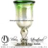 Copa Campana Craquelada Lustre y Desvanecido Verde Jade, dark green, Artesanías de Vidrio Soplado - Blown Glass Factory store cup water glass Handmade
