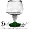 Copa Chabela Pie de color Verde Jade, Artesanías de Vidrio Soplado - Blown Glass Cup Handmade