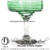 Copa Margarita Yulin Espiral de Color Verde Jade, (pie cristal), Artesanías de Vidrio Soplado - Blown Glass Margarita Cup Handmade