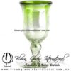 Copa Campana Craquelada Lustre y Desvanecido Verde lima, light green, Artesanías de Vidrio Soplado - Blown Glass Factory store cup water glass Handmade