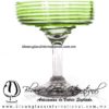 Copa Margarita Yulin Espiral de Color Verde Lima, (pie cristal), Artesanías de Vidrio Soplado - Blown Glass Margarita Cup Handmade