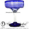 Copa Margarita Yulin Borde Espiral y Pie de Color Azul Cobalto, Cobalt Blue, Artesanías de Vidrio Soplado - Blown Glass Margarita Cup Handmade